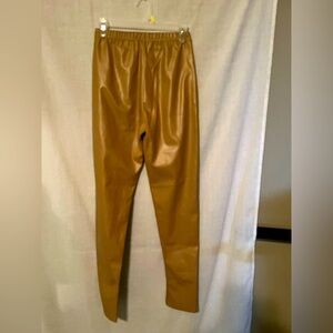 Khaki Faux Leather Pants Size M